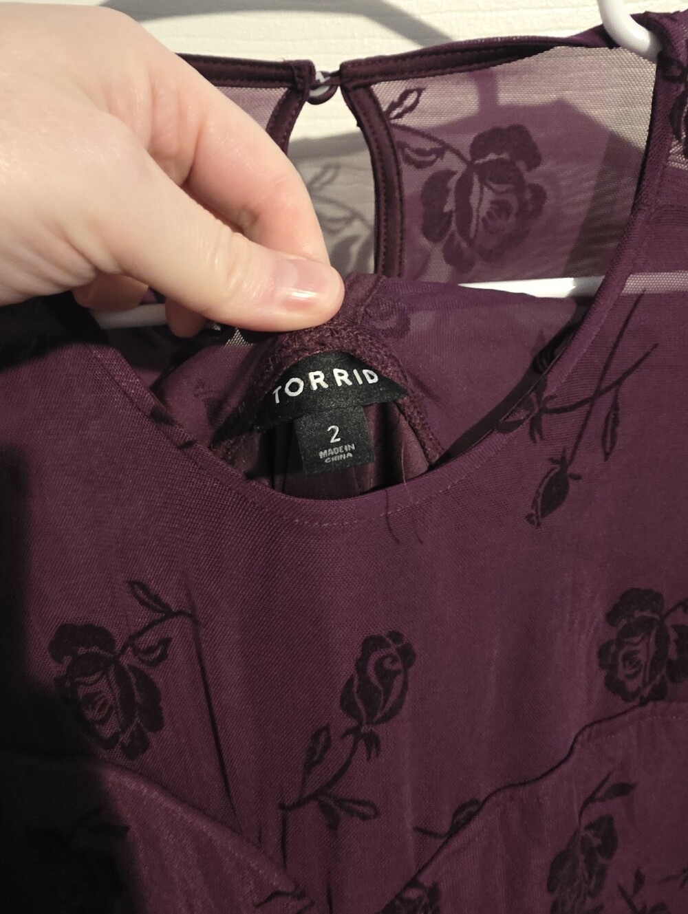 Torrid Maroon And Black Floral Dress - Picture 3 of 4